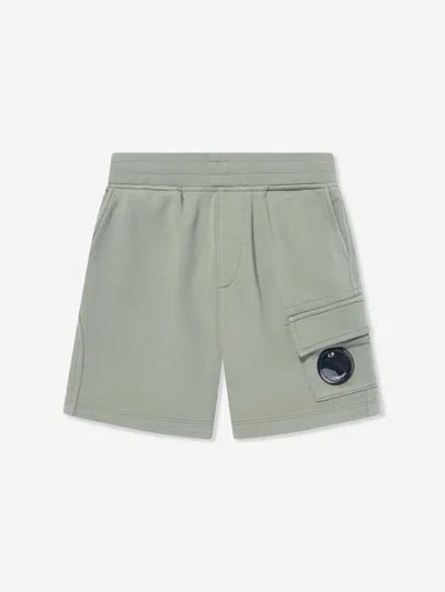 C.p. Company Kids' Boys Lens Pocket Shorts In Green