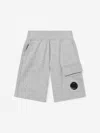 C.p. Company Boys Lens Pocket Shorts In Grey
