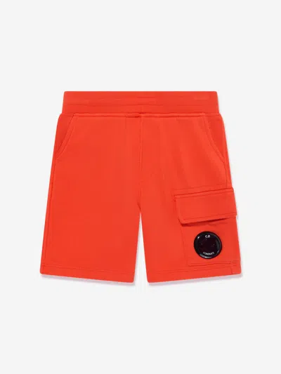 C.p. Company Kids' Boys Lens Pocket Shorts In Orange