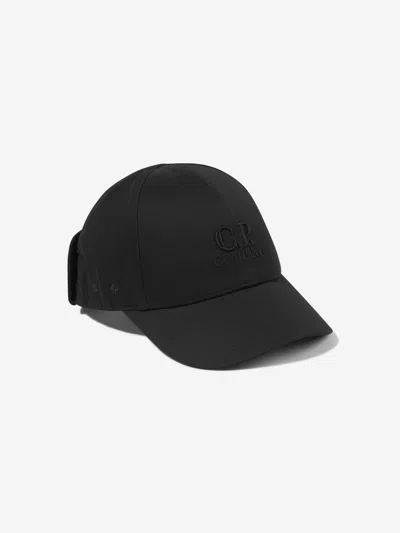 C.p. Company Kids'  Boys Logo Goggle Cap In Black