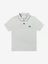 C.p. Company Boys Logo Polo Shirt In Silver
