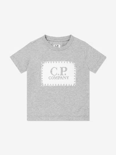 C.p. Company Babies' Boys Logo T-shirt In Grey