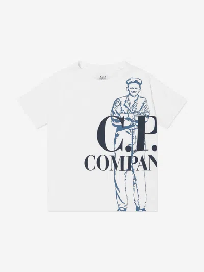 C.p. Company Babies' Boys Logo T-shirt In Ivory