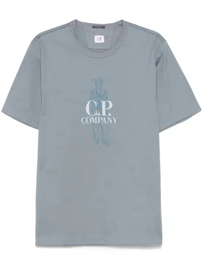 C.p. Company British Sailor-embroidery T-shirt In Blue