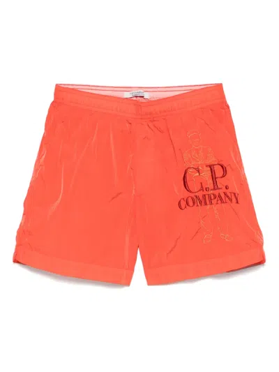 C.p. Company Kids' British Sailor Swim Shorts In Red