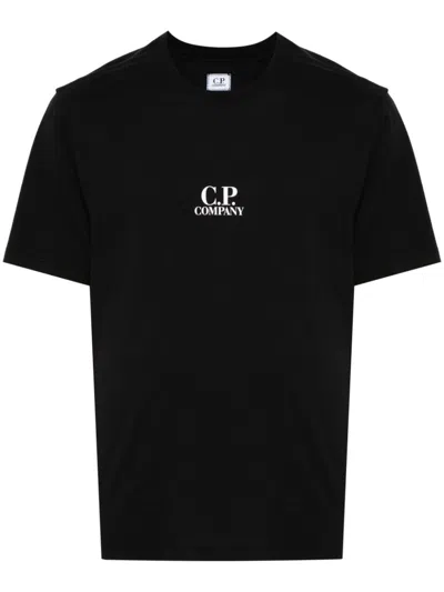 C.p. Company Printed Cotton T-shirt In Black Fabric