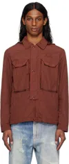 C.p. Company Brown Flatt Nylon Goggle Overshirt Jacket In 598 Sable