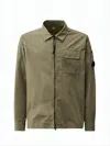 C.p. Company Brown Minimalist Casual Jacket With Unique Lens Detail In Green