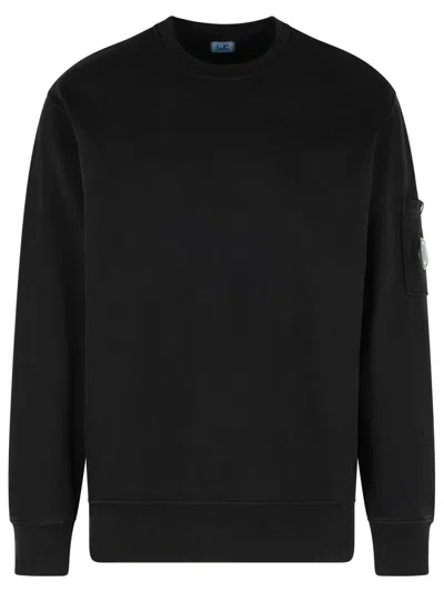C.P. COMPANY C.P. COMPANY 'BRUSHED' BLACK COTTON SWEATSHIRT