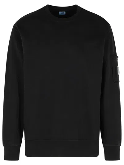 C.P. COMPANY BRUSHED' BLACK COTTON SWEATSHIRT
