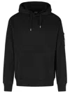 C.p. Company Men Sweatshirts Sweat Hooded In Diagonal Raised Fleece In Blue