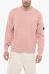 C.P. COMPANY BRUSHED COTTON CREW-NECK SWEATSHIRT WITH SLEEVE POCKET