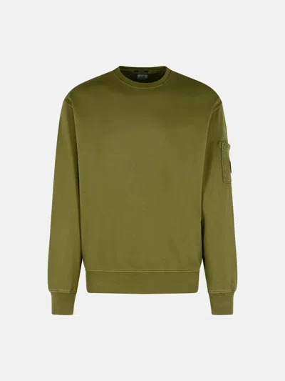 C.p. Company 'brushed' Green Cotton Sweatshirt