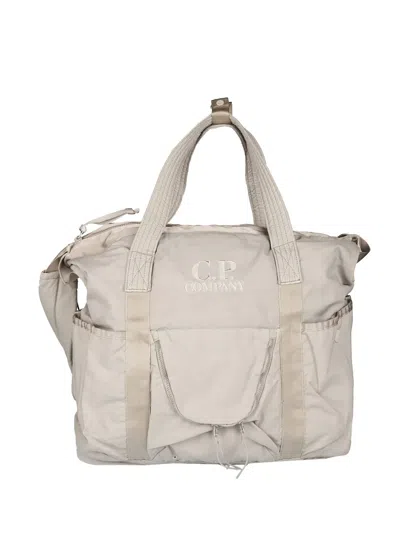 C.p. Company Twill Messenger Bag In Gray