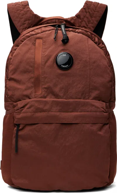 C.p. Company Burgundy Nylon B Lens Backpack In 598 Sable