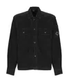 C.p. Company C.p.company Corduroy Buttoned Utility Overshirt In Black