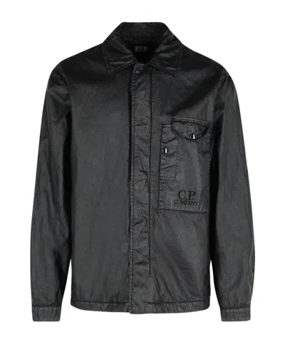 C.p. Company Button-down Shirt In Black