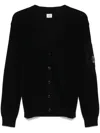C.p. Company Button-fastening Cardigan In Black