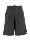 C.p. Company Lens Detail Cargo Shorts Relaxed Fit In Gold