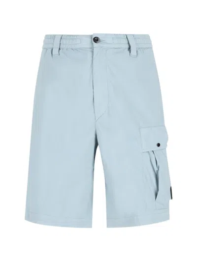 C.p. Company C.p.company Cp Company Button-fastening Cargo Shorts In Blue