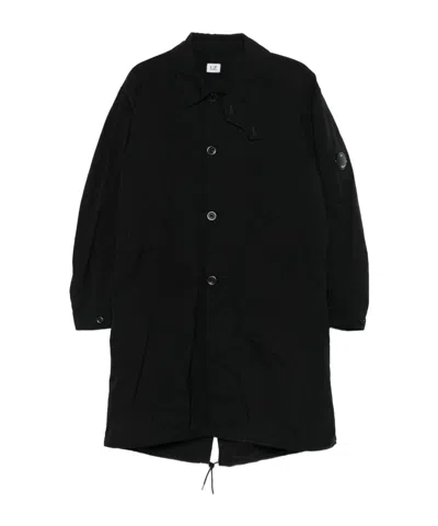C.P. COMPANY BUTTON-FASTENING LENS-DETAIL COAT