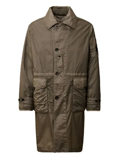 C.p. Company Button Patch-pocket Coat In Gray