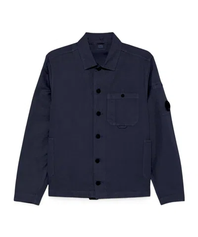 C.p. Company Button-up Shirt Jacket In Blue