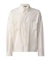 C.p. Company Structured Collar Cotton Shirt In White