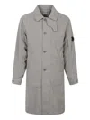 C.p. Company Buttoned Coat In Gray