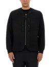 C.p. Company Zip Sweatshirt With Button And Patchwork In Black
