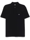 C.p. Company Buttoned Polo With Structured Collar In Black
