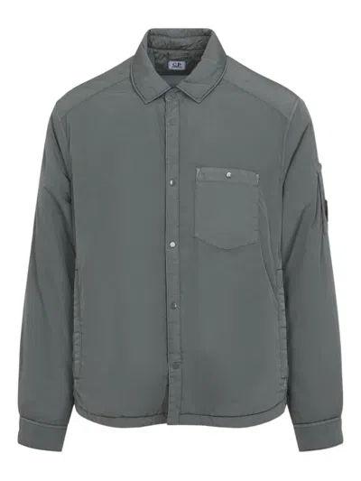 C.p. Company Buttoned Shirt Jacket In Gray