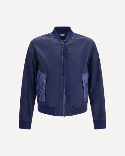 C.p. Company C. P. Company Bi-tm Mixed Lens Bomber Jacket In Blue