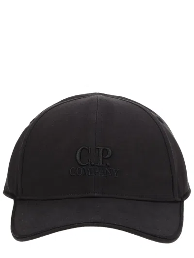 C.p. Company Cp Company Company Goggle Curved Peak Baseball Cap In Black