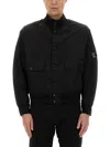 C.p. Company Chrome-r Full Button Jacket In Black