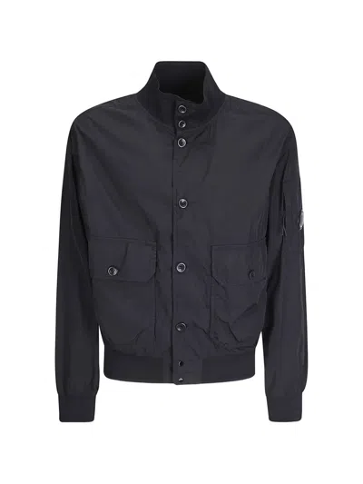 C.p. Company Stand Collar Utility Jacket In Blue