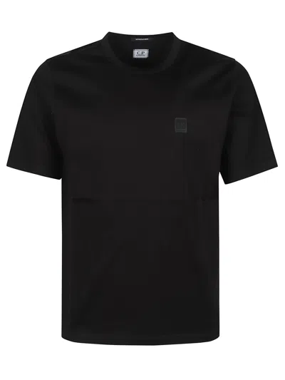 C.p. Company C. P. Company Classic Round Neck Short Sleeve T-shirt With Logo Patch In Black