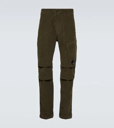 C.p. Company Corduroy Straight Pants In Green