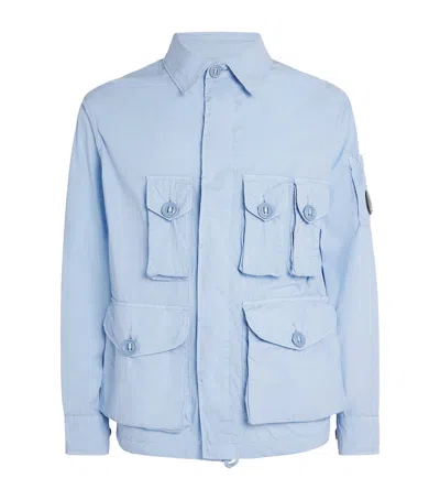 C.p. Company C. P. Company Cotton-blend Cargo-pocket Overshirt In Blue