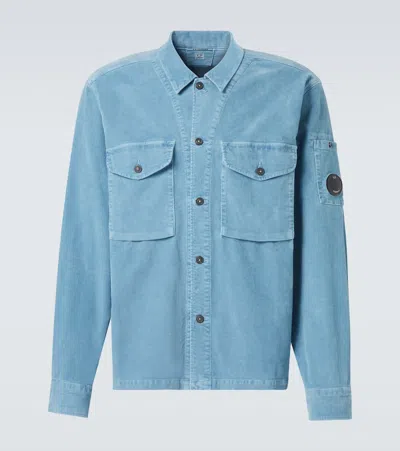 C.p. Company Cotton-blend Corduroy Overshirt In Blue