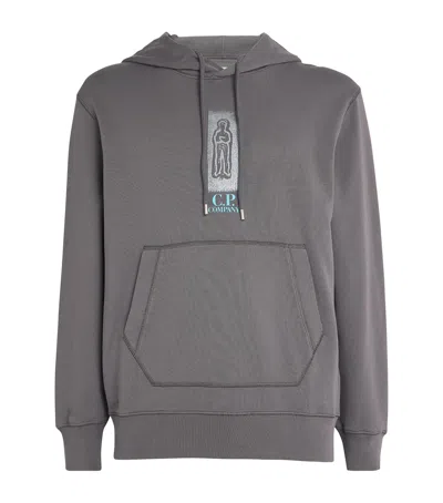 C.p. Company C. P. Company Cotton Figure Print Hoodie In Grey