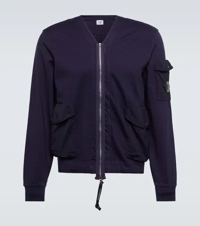 C.p. Company Cotton Jersey Jacket In Blue
