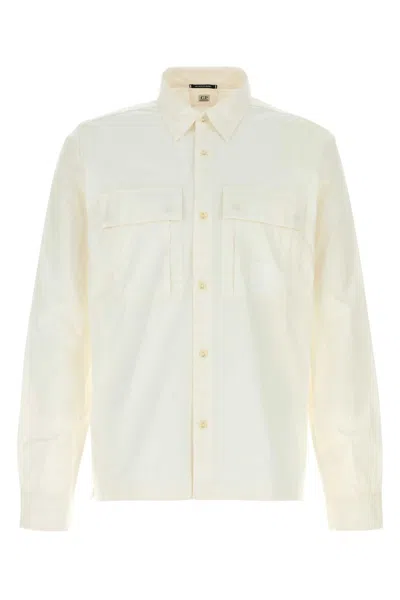 C.p. Company C. P. Company Cotton Poplin Button-front Shirt For Men In White