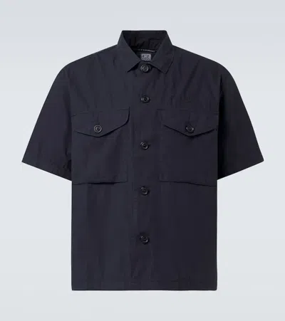 C.p. Company Cotton Poplin Shirt In Blue