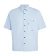 C.p. Company Short Sleeve Popeline Shirt With Classic Collar In Blue