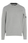 C.p. Company Gray Diagonal Raised Fleece Crewneck Lens Sweatshirt In Gray