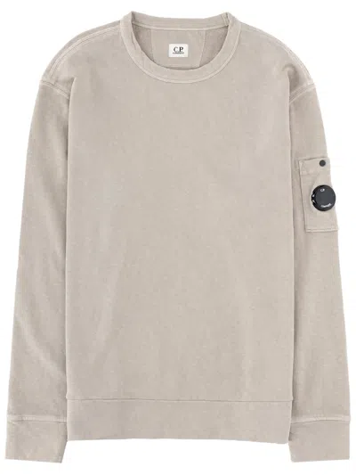 C.p. Company Sleeve Pocket Circular Lens Sweatshirt In Neutral