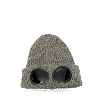 C.p. Company C. P. Company Goggle-detail Ribbed-knit Beanie Hat In Gray