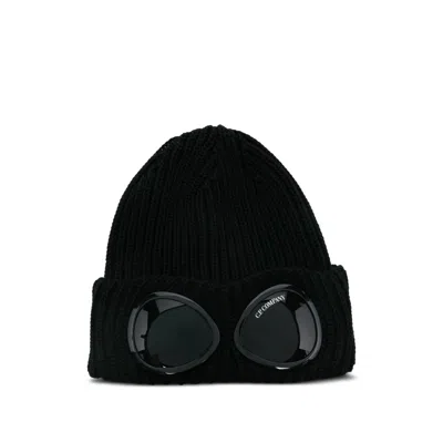 C.p. Company C. P. Company Goggle-lens Ribbed Beanie In Black