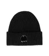 C.p. Company Beanie Wool Removable Accessories In Black